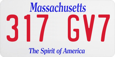 MA license plate 317GV7
