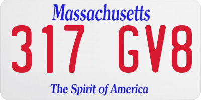 MA license plate 317GV8
