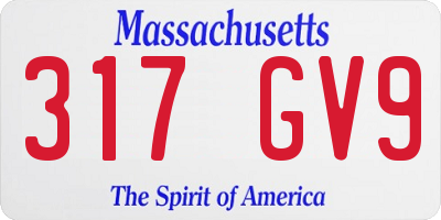 MA license plate 317GV9
