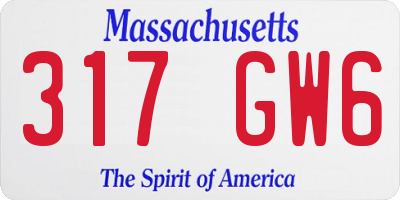 MA license plate 317GW6
