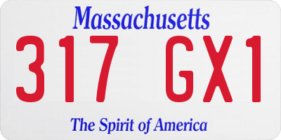 MA license plate 317GX1