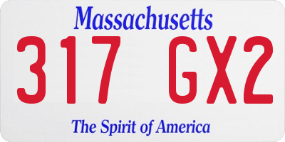 MA license plate 317GX2