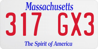 MA license plate 317GX3