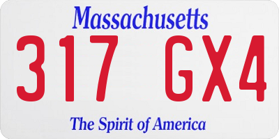 MA license plate 317GX4