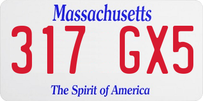MA license plate 317GX5