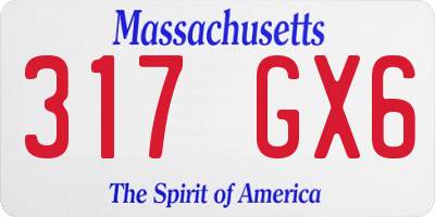MA license plate 317GX6