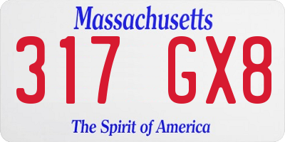 MA license plate 317GX8
