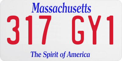 MA license plate 317GY1