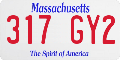 MA license plate 317GY2