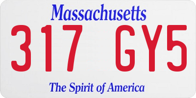 MA license plate 317GY5