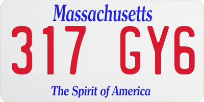 MA license plate 317GY6