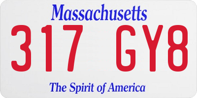 MA license plate 317GY8