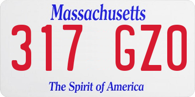 MA license plate 317GZ0