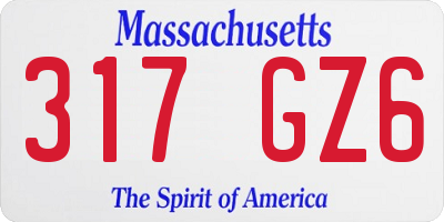 MA license plate 317GZ6