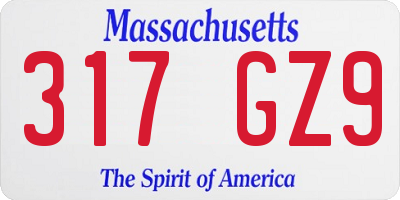 MA license plate 317GZ9