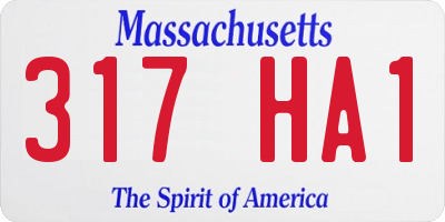 MA license plate 317HA1