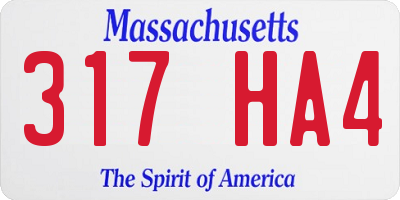MA license plate 317HA4
