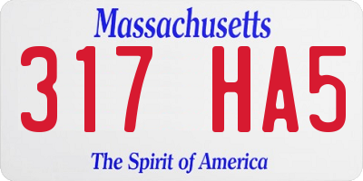 MA license plate 317HA5