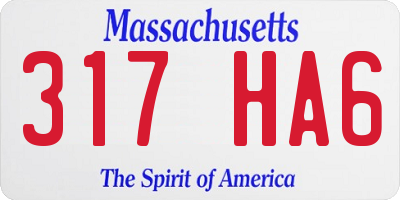 MA license plate 317HA6