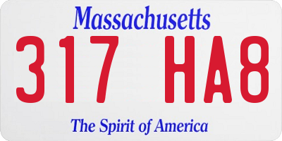 MA license plate 317HA8