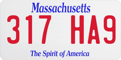 MA license plate 317HA9