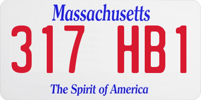 MA license plate 317HB1