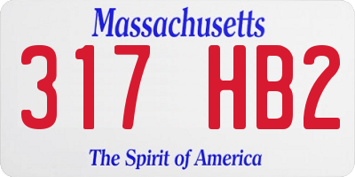 MA license plate 317HB2