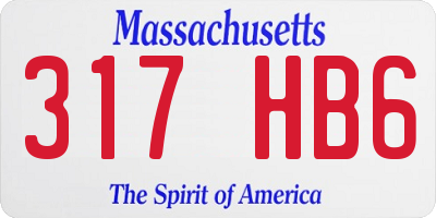 MA license plate 317HB6