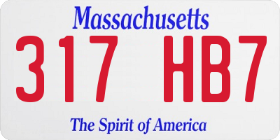 MA license plate 317HB7