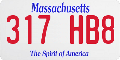 MA license plate 317HB8