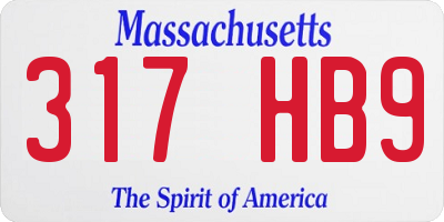 MA license plate 317HB9