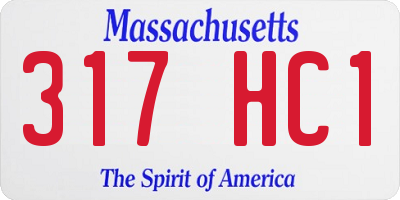 MA license plate 317HC1