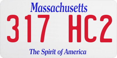 MA license plate 317HC2