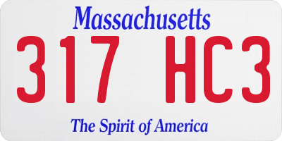 MA license plate 317HC3