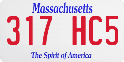 MA license plate 317HC5