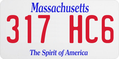 MA license plate 317HC6