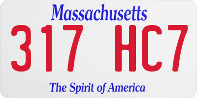MA license plate 317HC7