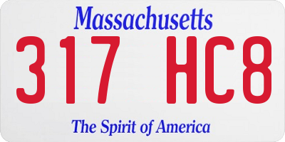 MA license plate 317HC8