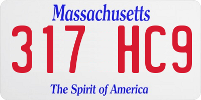 MA license plate 317HC9