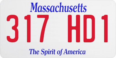 MA license plate 317HD1