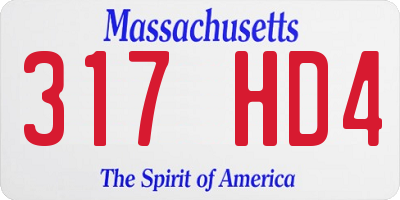 MA license plate 317HD4