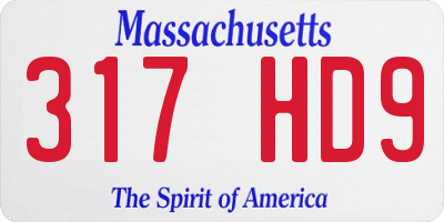 MA license plate 317HD9