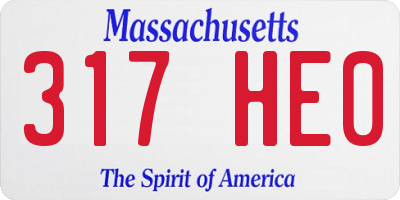 MA license plate 317HE0