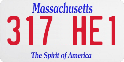 MA license plate 317HE1