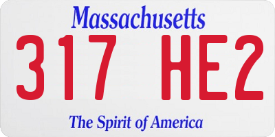 MA license plate 317HE2
