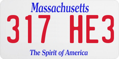 MA license plate 317HE3