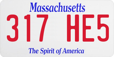 MA license plate 317HE5