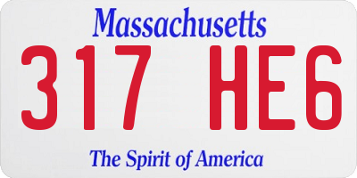 MA license plate 317HE6