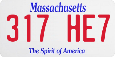 MA license plate 317HE7