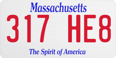 MA license plate 317HE8